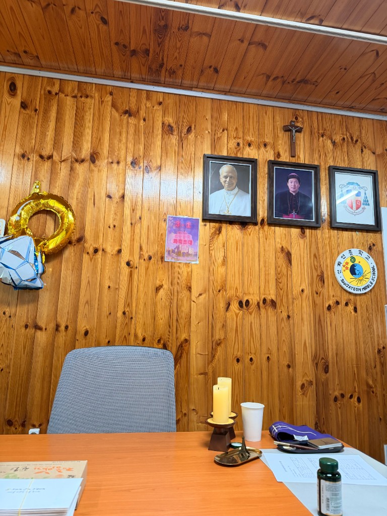 Interior of the school yurt