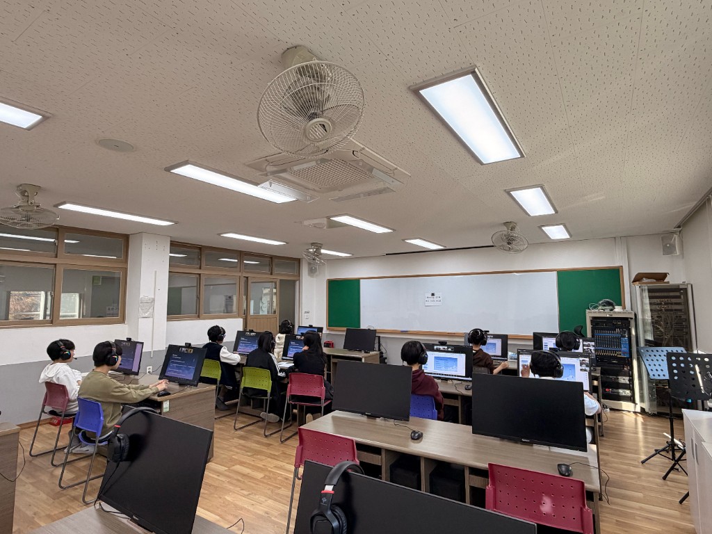 Students in the classroom during a session